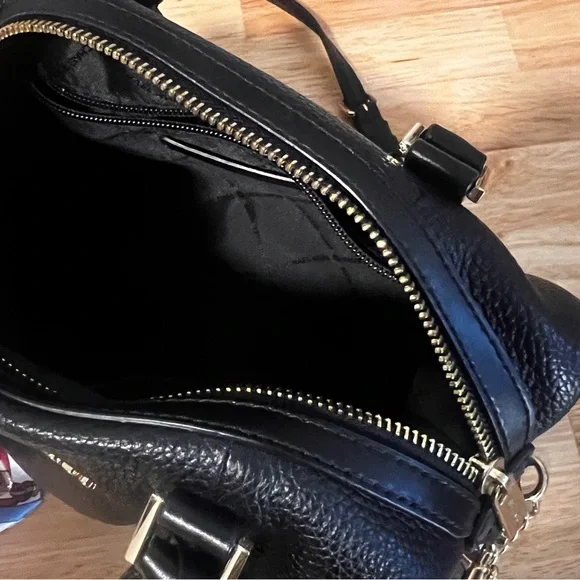 Michael Kors Bedford Black Pebbled Leather Crossbody Top Handle Bag - Picture 5 of 10